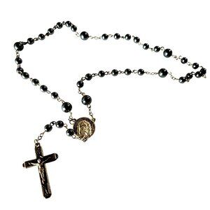 Saint Benedict Holy Face of Jesus Chaplet Catholic Hematite Prayer Beads